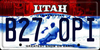UT license plate B270PI