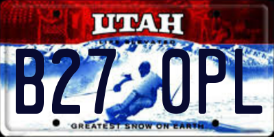 UT license plate B270PL