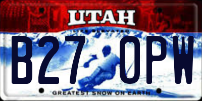 UT license plate B270PW