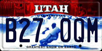 UT license plate B270QM