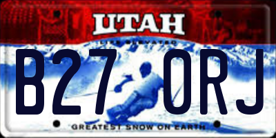 UT license plate B270RJ