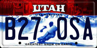 UT license plate B270SA