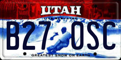 UT license plate B270SC