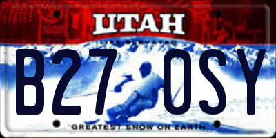 UT license plate B270SY