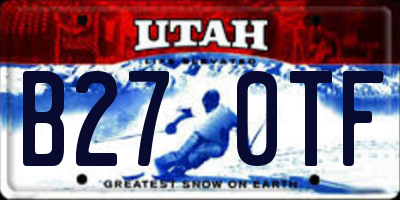 UT license plate B270TF