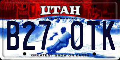 UT license plate B270TK