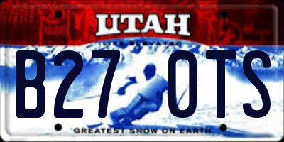 UT license plate B270TS