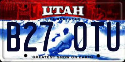 UT license plate B270TU