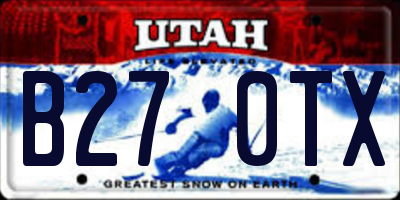 UT license plate B270TX