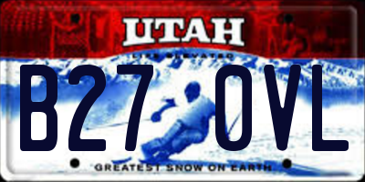 UT license plate B270VL