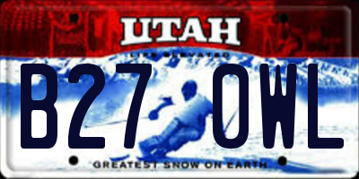 UT license plate B270WL