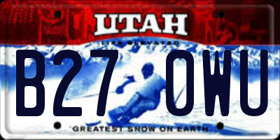 UT license plate B270WU