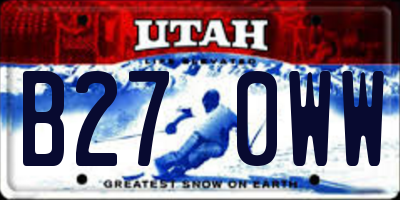 UT license plate B270WW