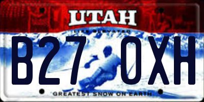 UT license plate B270XH