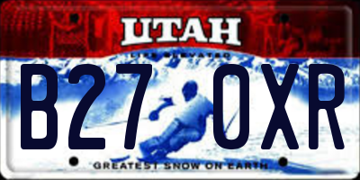 UT license plate B270XR