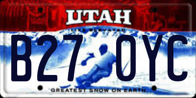 UT license plate B270YC