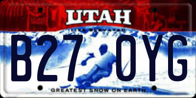UT license plate B270YG