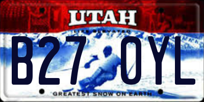 UT license plate B270YL