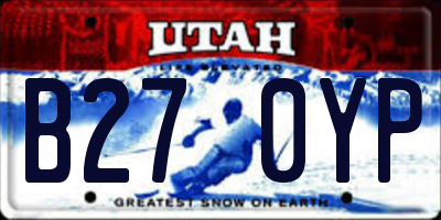 UT license plate B270YP
