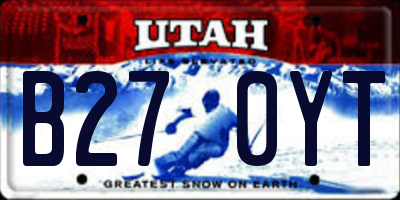 UT license plate B270YT