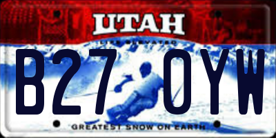 UT license plate B270YW