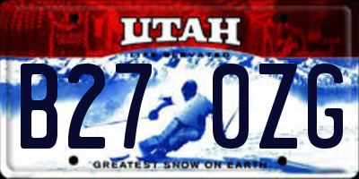 UT license plate B270ZG