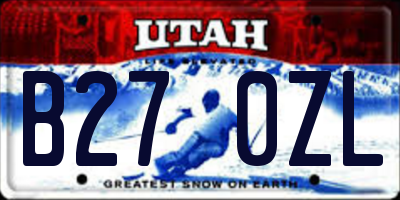 UT license plate B270ZL