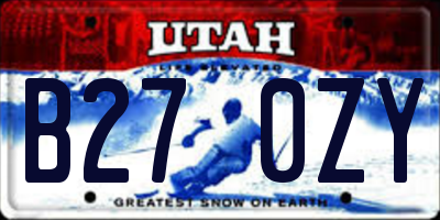 UT license plate B270ZY