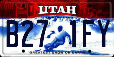 UT license plate B271FY