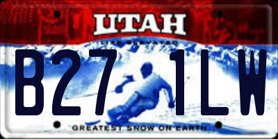 UT license plate B271LW