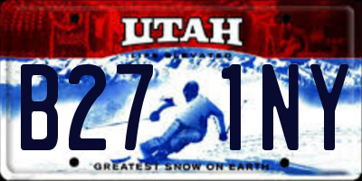 UT license plate B271NY