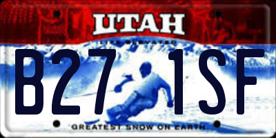 UT license plate B271SF