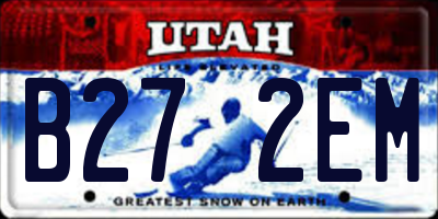UT license plate B272EM
