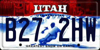 UT license plate B272HW