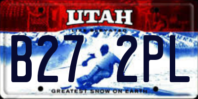 UT license plate B272PL