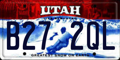 UT license plate B272QL