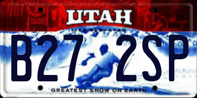 UT license plate B272SP