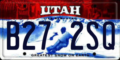UT license plate B272SQ