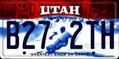 UT license plate B272TH