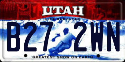 UT license plate B272WN