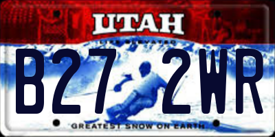 UT license plate B272WR