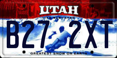 UT license plate B272XT