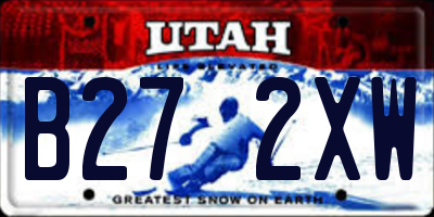 UT license plate B272XW