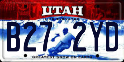 UT license plate B272YD