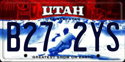 UT license plate B272YS
