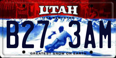 UT license plate B273AM