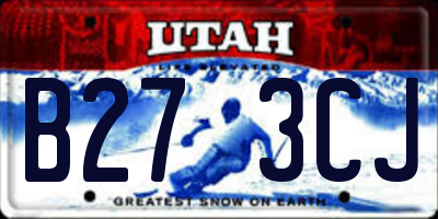 UT license plate B273CJ