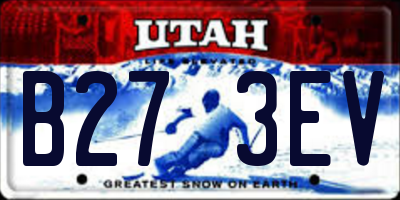 UT license plate B273EV