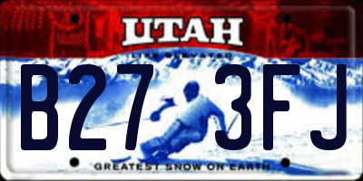 UT license plate B273FJ
