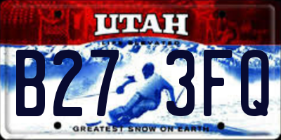 UT license plate B273FQ